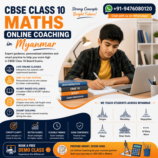 CBSE Class 10 Maths Online Coaching Myanmar