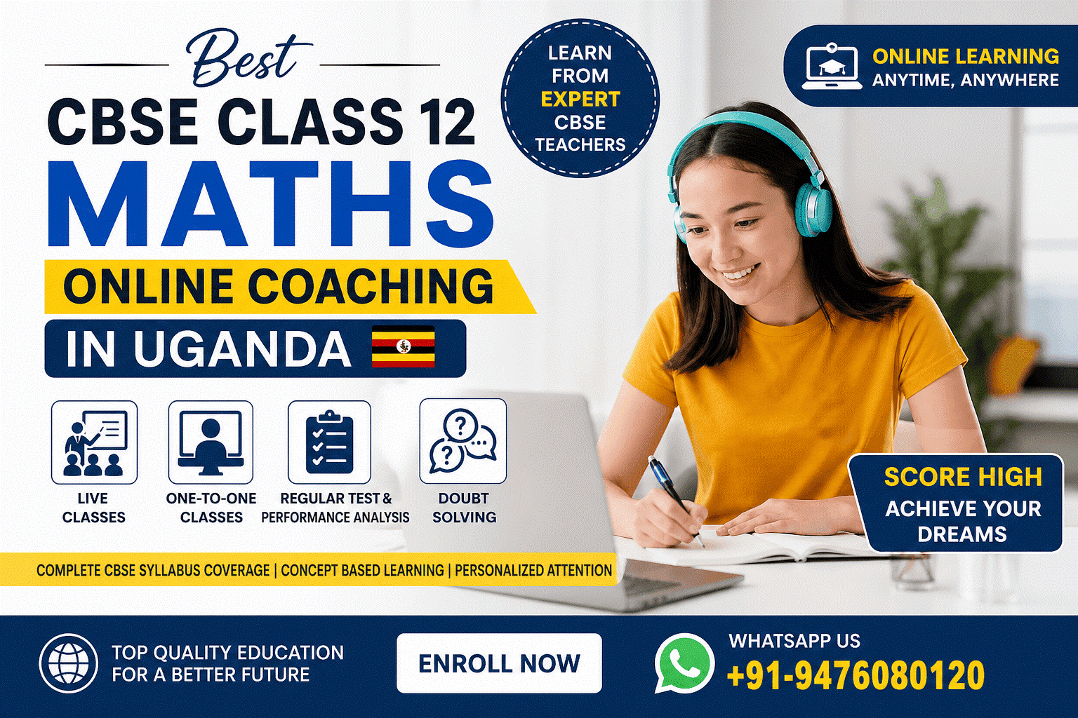 CBSE Class 12 Maths online tuition in Uganda