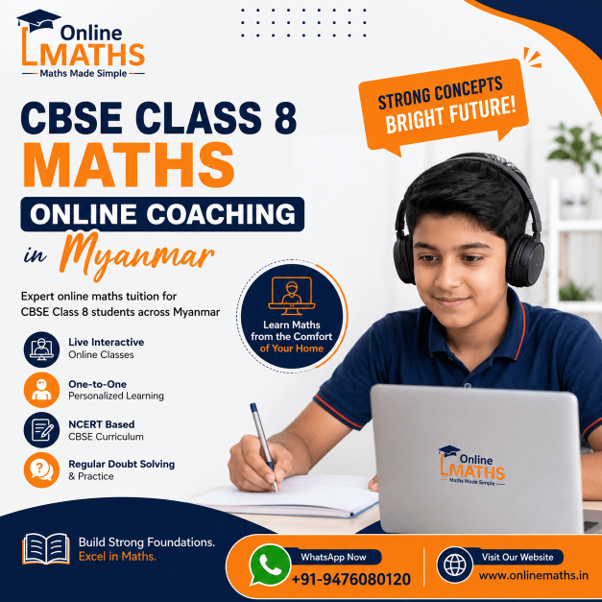 CBSE Class 8 Maths Online Coaching Myanmar