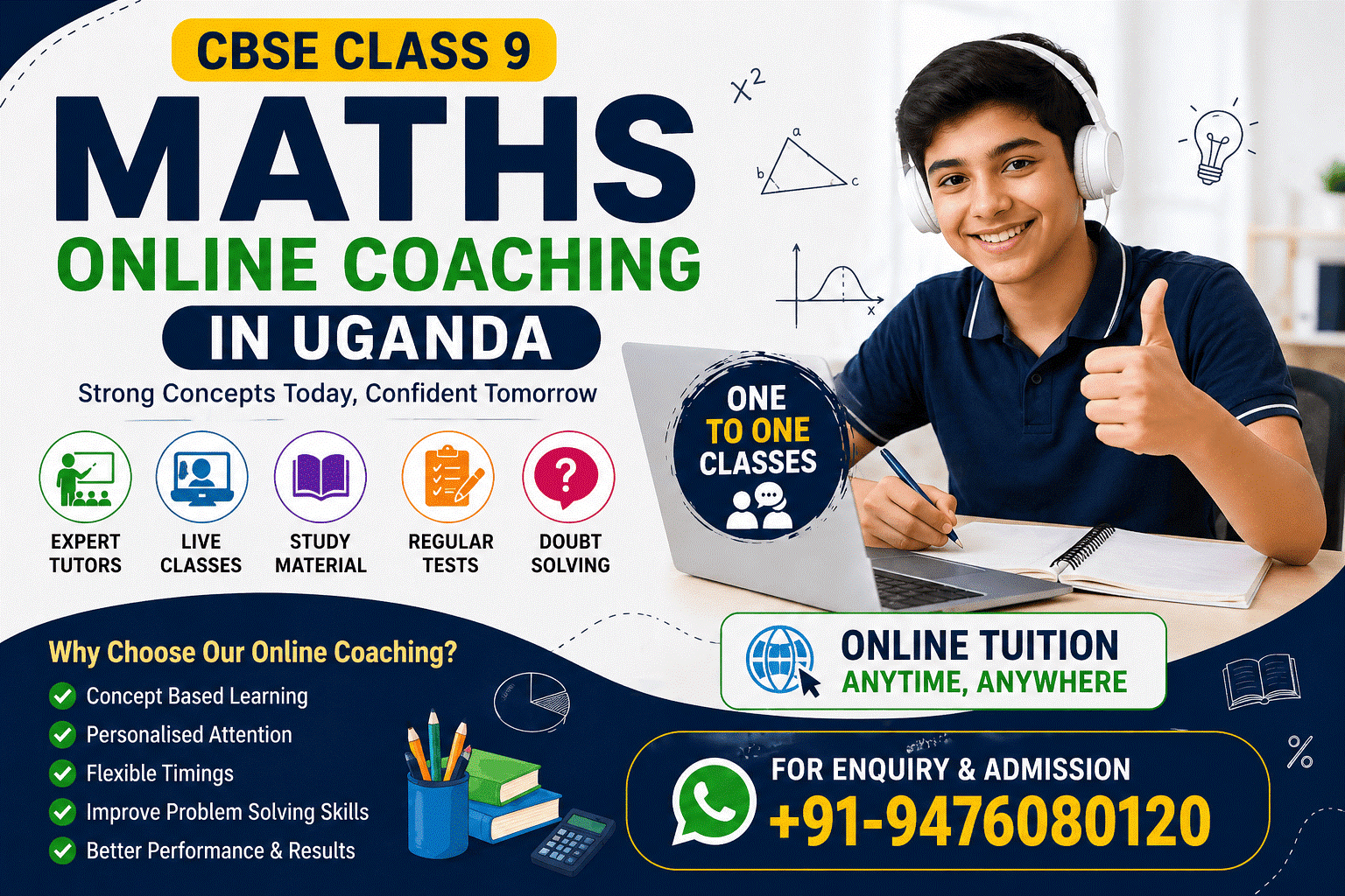 CBSE Class 9 Maths online tuition in Uganda