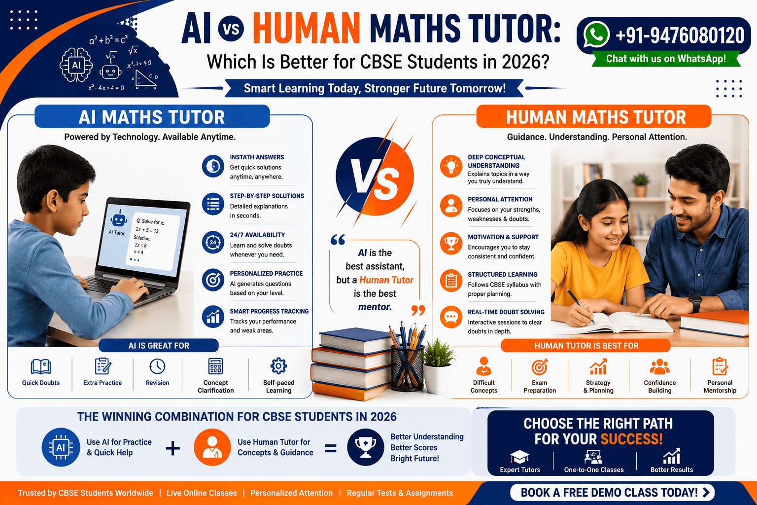 AI vs Human Maths Tutor: Which Is Better for CBSE Students in 2026?