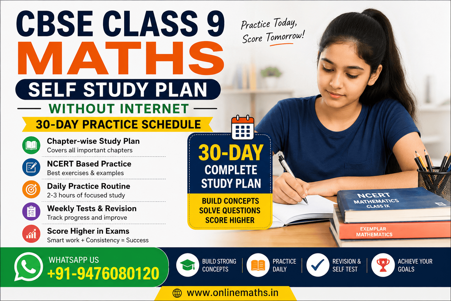 CBSE Class 9 Maths Self Study Plan Without Internet: 30-Day Practice Schedule