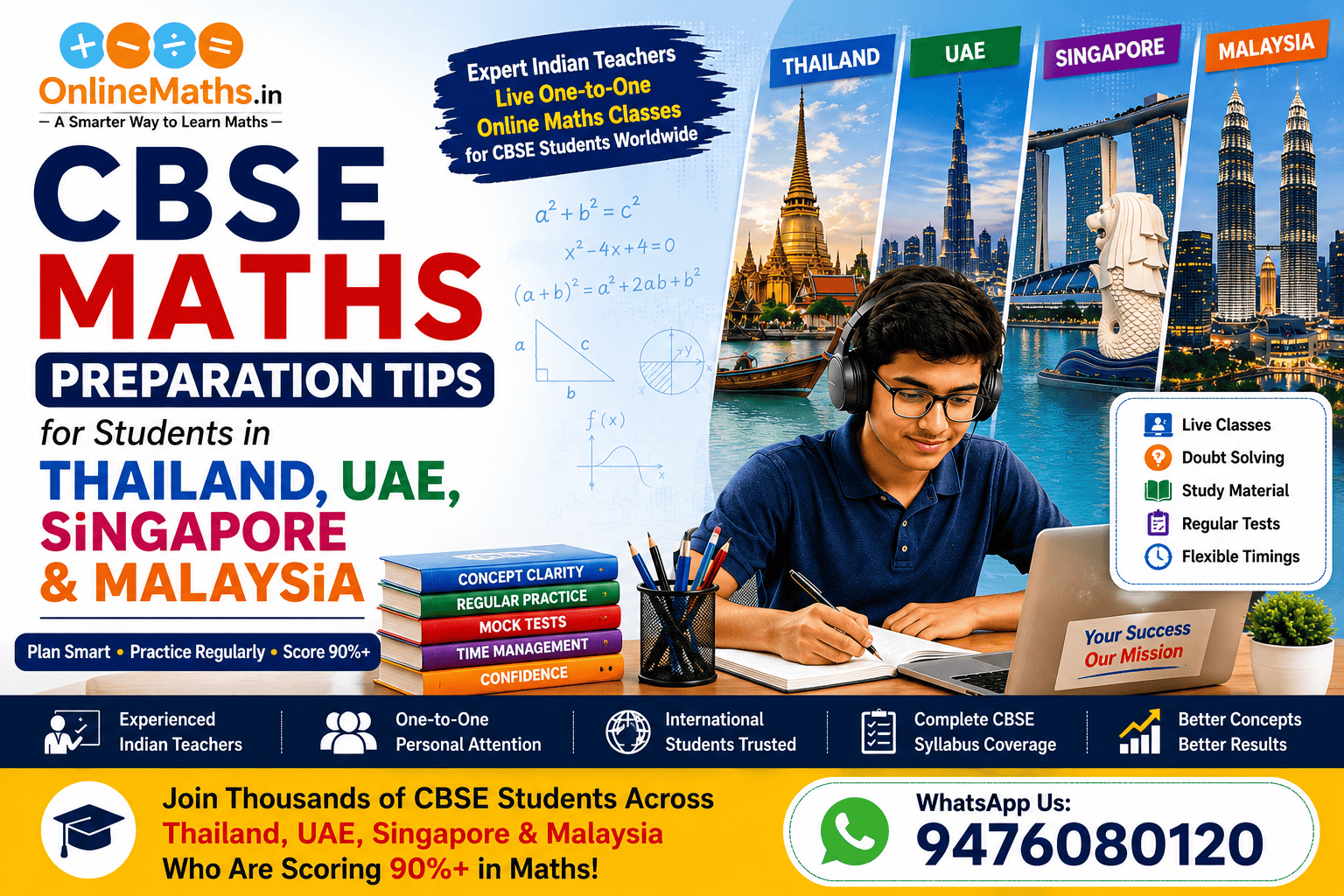CBSE Maths Preparation Tips for Students in Thailand, UAE, Singapore & Malaysia