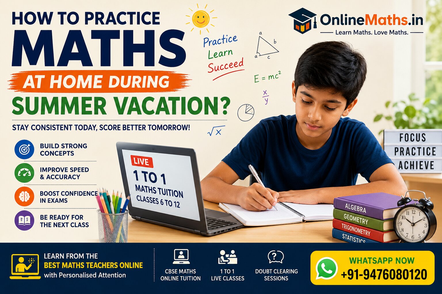How to Practice Maths at Home During Summer Vacation?