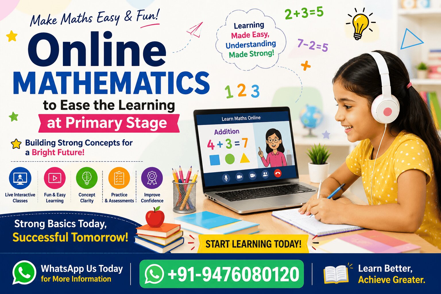 Online Mathematics to Ease the Learning at Primary Stage